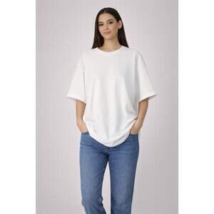Madewell Womens Large White Oversize Fit Cotton T-Shirt Basic Casual Tee Top